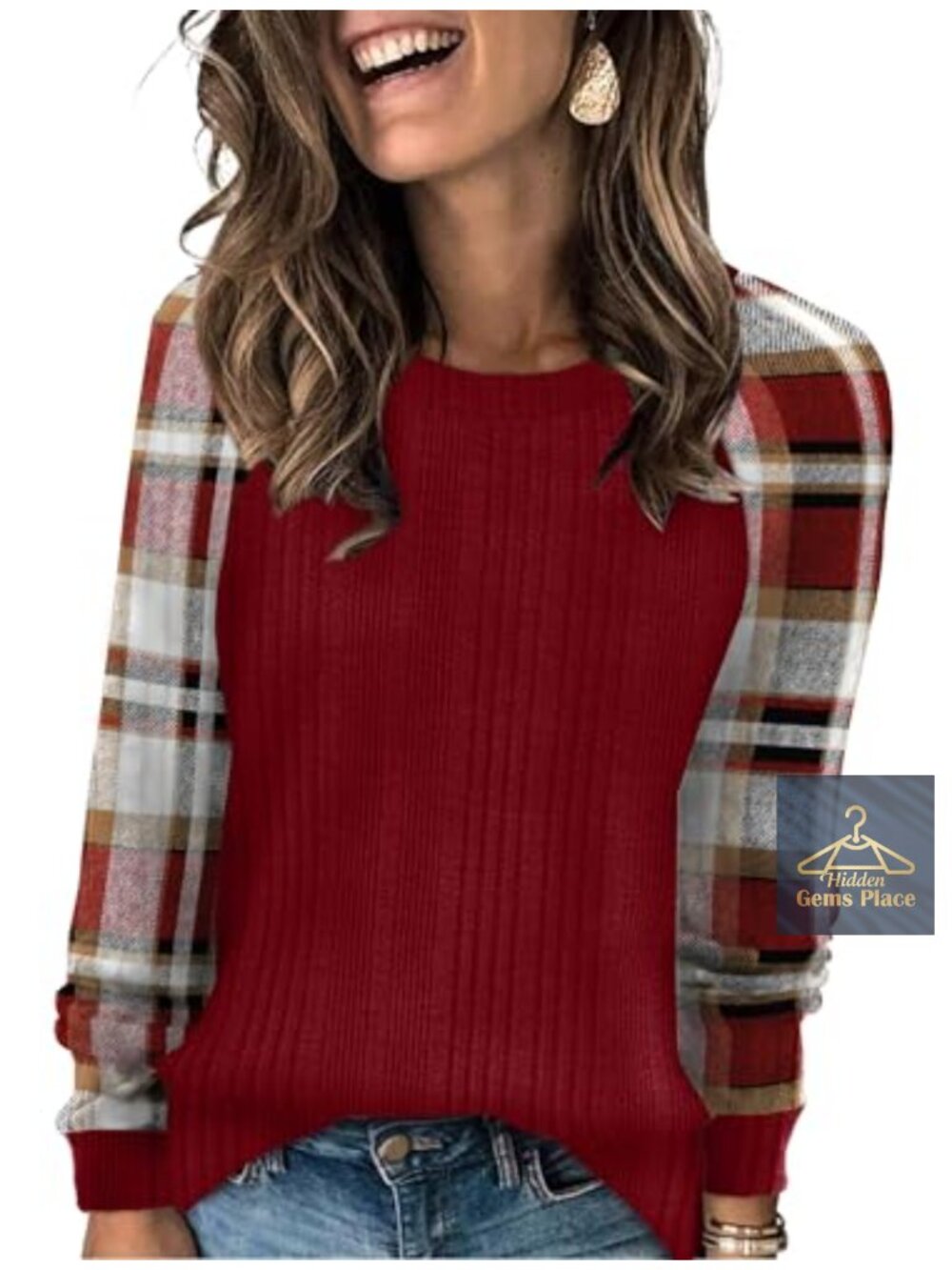 Womens Lightweight Color Block Pullover Sweater Crew Neck Long Sleeve Soft